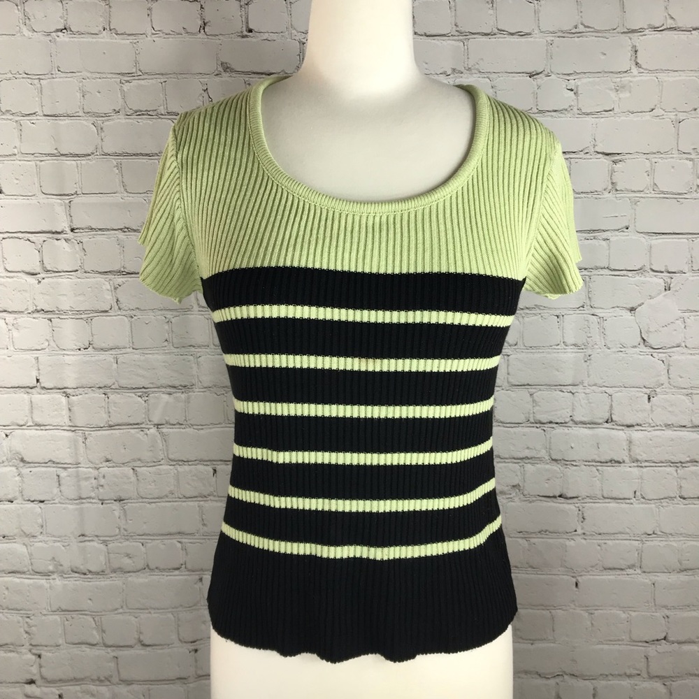 Tailor B. Moss Black and Green Striped Shirt